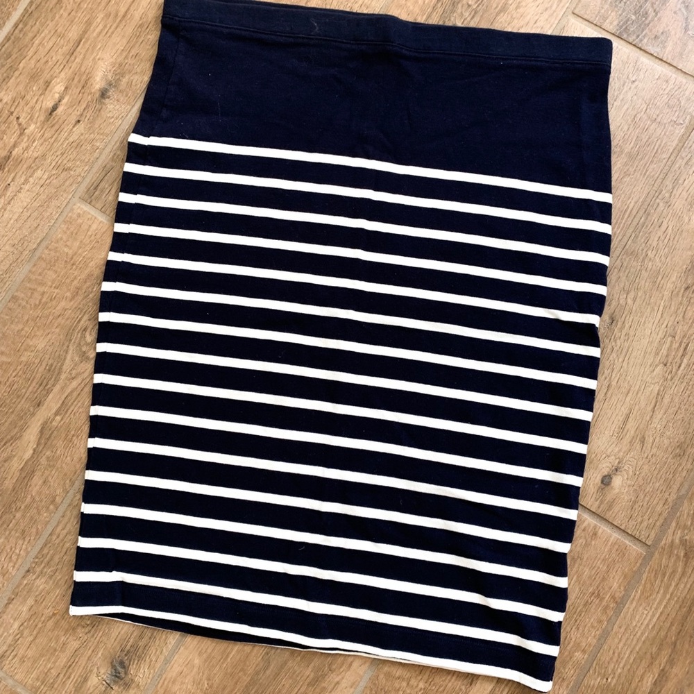 GAP Navy Blue Stripe Cotton Pencil Skirt Large